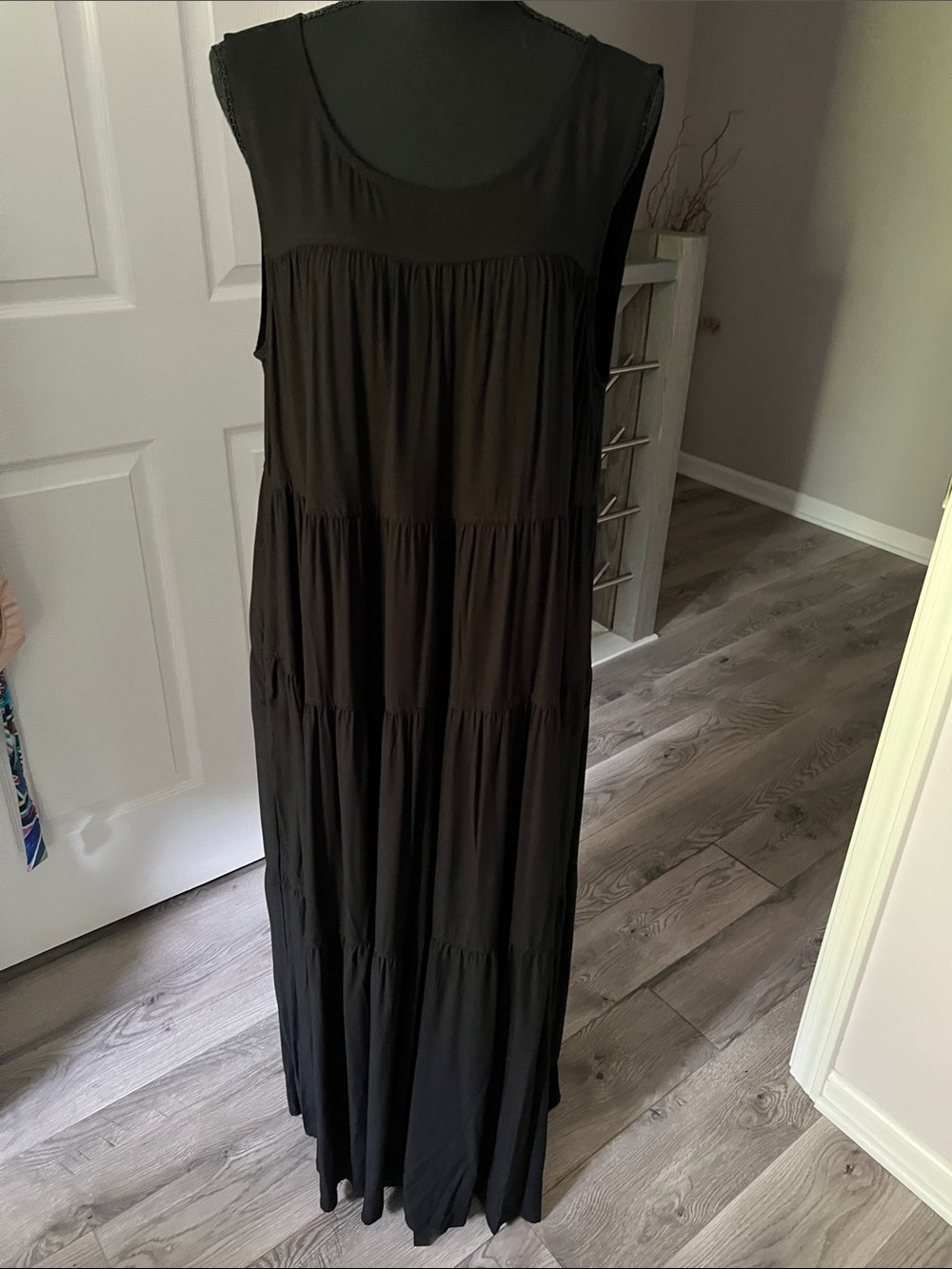 Max Studio Black Sleeveless Tiered Maxi Dress